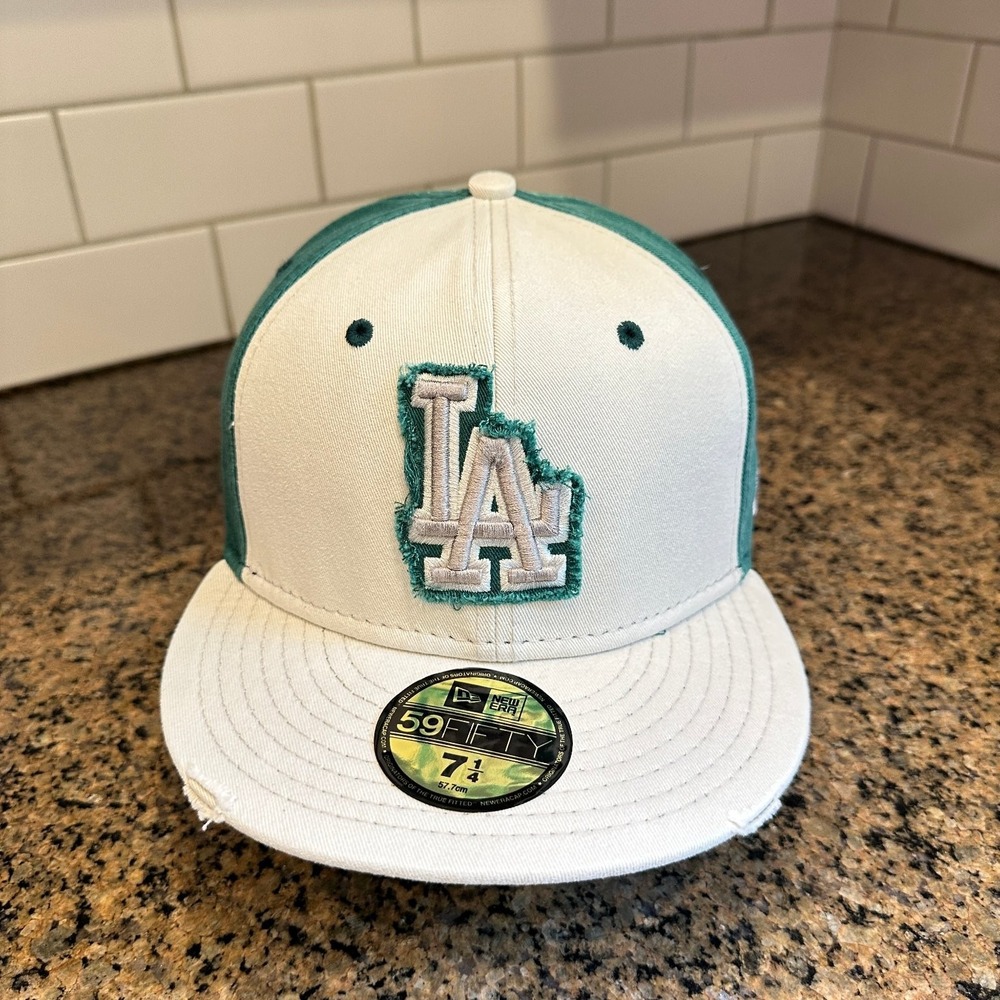 Los Angeles Dodgers New Era 59FIFTY Fitted Hat 7 1/4 Teal Off-White New